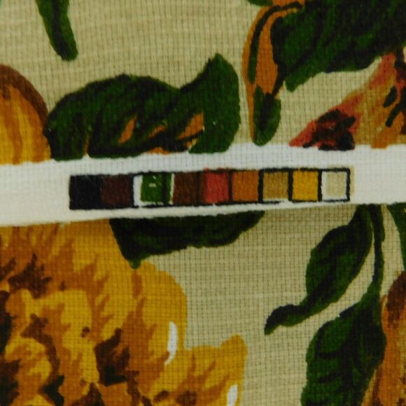 Vintage 60s Golding Upholstery Fabric BOWER 4 1/3 yards Pheasant Floral Gold NEW - Picture 6 of 12